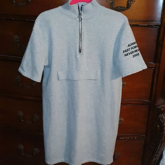 Zara Dresses & Skirts - Zara Trafaluc Gray Sweatshirt Dress sz S